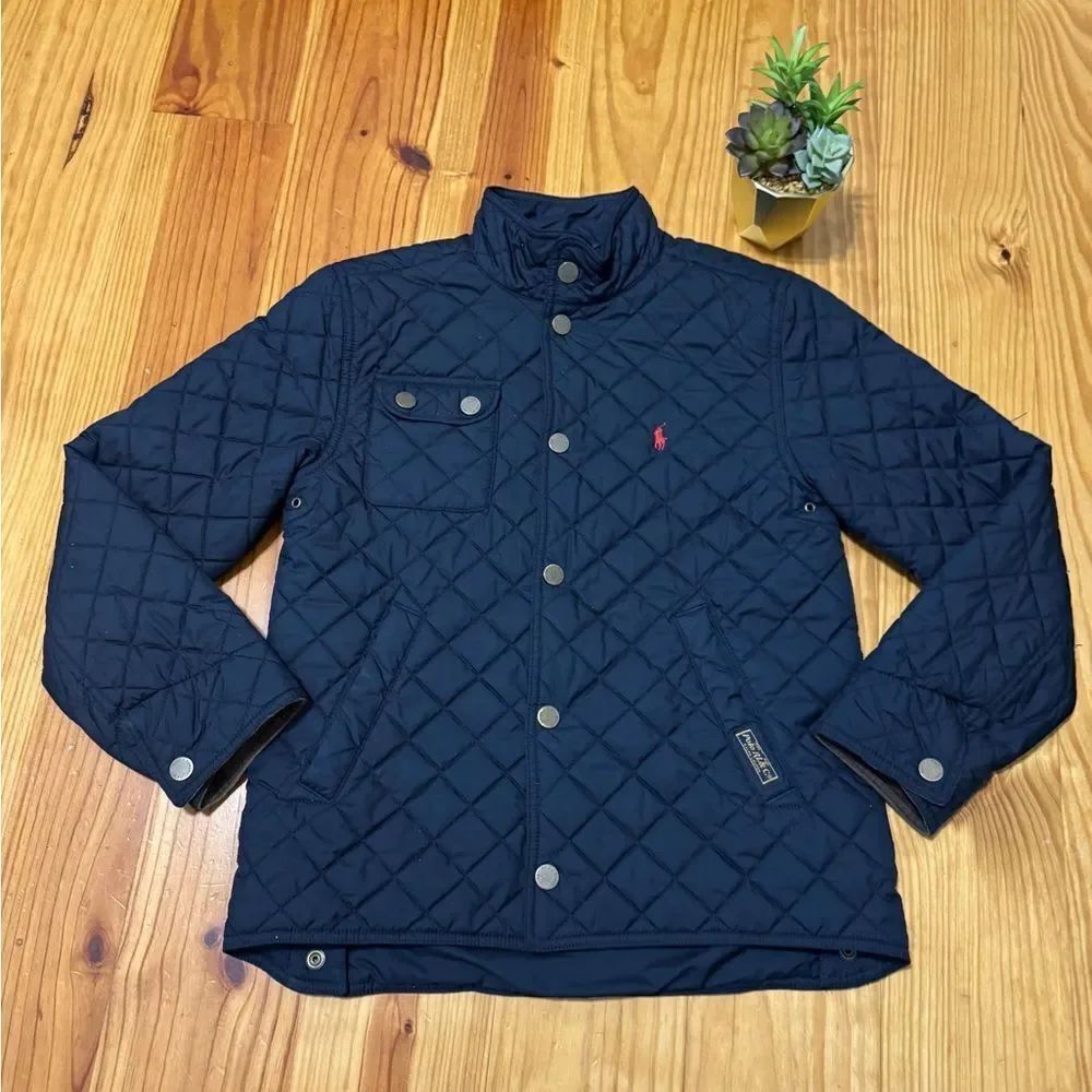 Ralph Lauren Polo Navy Blue Quilted Puffer Jacket Child Teen Youth SZ M(10-12)